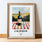 Calatayud – Spanish Red Wine, Vineyard Terrace Poster, in wooden frame leaning on the floor