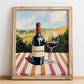 Calatayud – Spanish Red Wine, Vineyard Terrace Poster, no-text version framed in wood