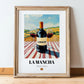 La Mancha – Spanish Red Wine, Wine Bar Poster, in wooden frame leaning on the floor