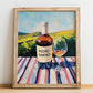 Pedro Ximénez – Spanish White Wine, Vinoteca Painting, no-text version framed in wood