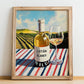 Listán Blanco – Spanish White Wine, Vinoteca Wall Decor, no-text version framed in wood