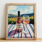 Rosado de Somontano – Spanish Rose Wine, Bodega Painting, no-text version framed in wood