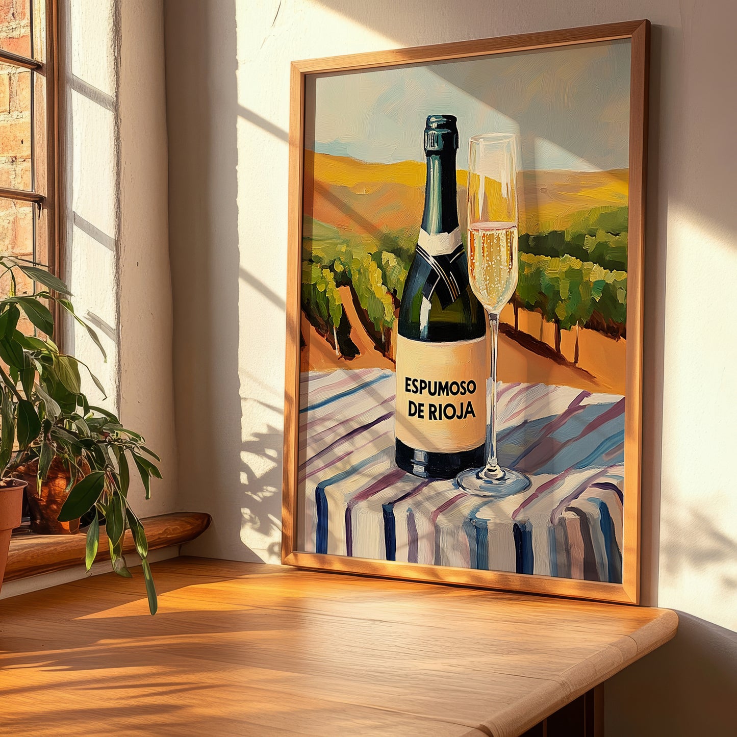 Espumoso de Rioja – Spanish Sparkling Wine, Vinoteca Illustration, clean layout with no caption
