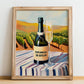 Espumoso de Rioja – Spanish Sparkling Wine, Vinoteca Illustration, no-text version framed in wood