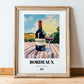 Bordeaux – French Red Wine, Wine Bar Poster, in wooden frame leaning on the floor