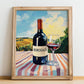 Bordeaux – French Red Wine, Wine Bar Poster, no-text version framed in wood