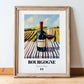 Bourgogne – French Red Wine, Vinoteca Print, in wooden frame leaning on the floor