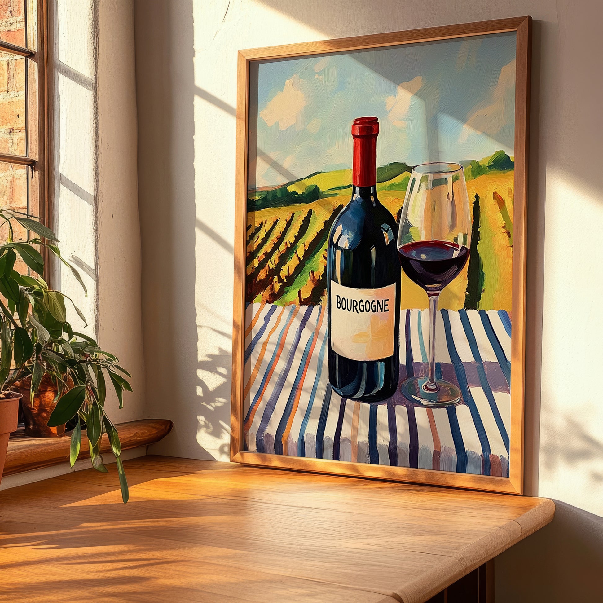 Bourgogne – French Red Wine, Vinoteca Print, clean layout with no caption