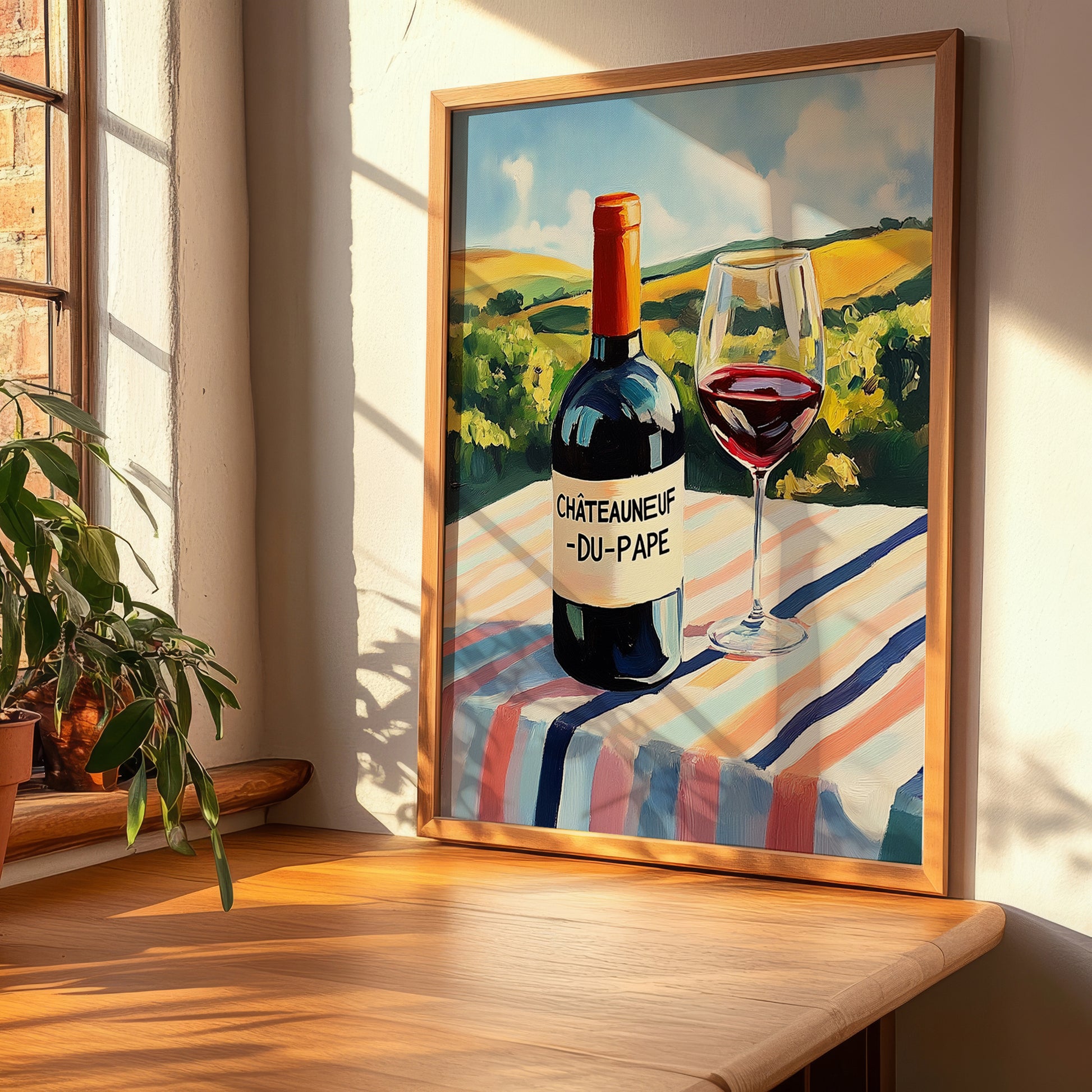 Châteauneuf-du-Pape – French Red Wine, Wine Bar Print, clean layout with no caption