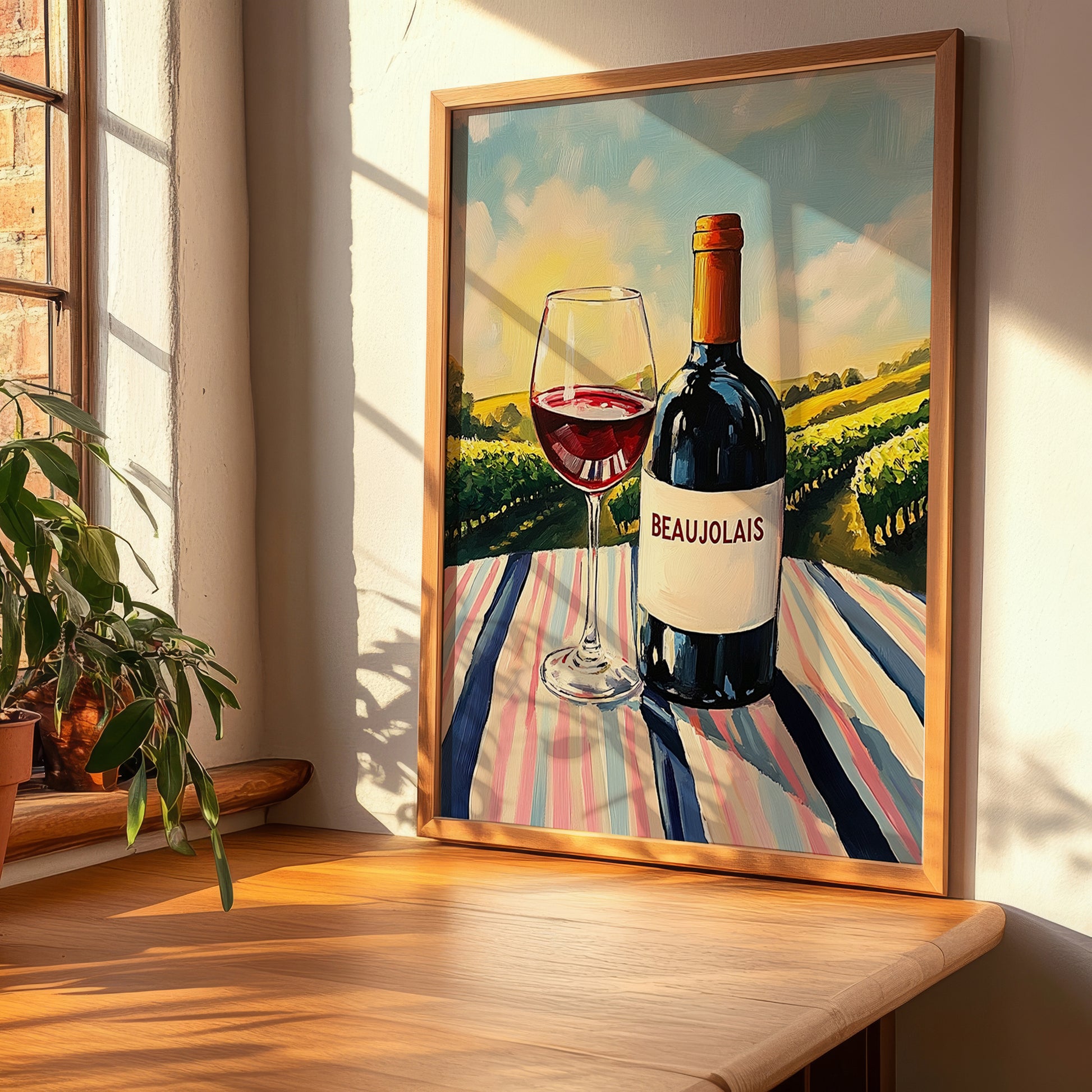 Beaujolais – French Red Wine, Vinoteca Wall Art, clean layout with no caption
