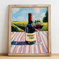 Cabernet Franc – French Red Wine, Enoteca Poster, no-text version framed in wood