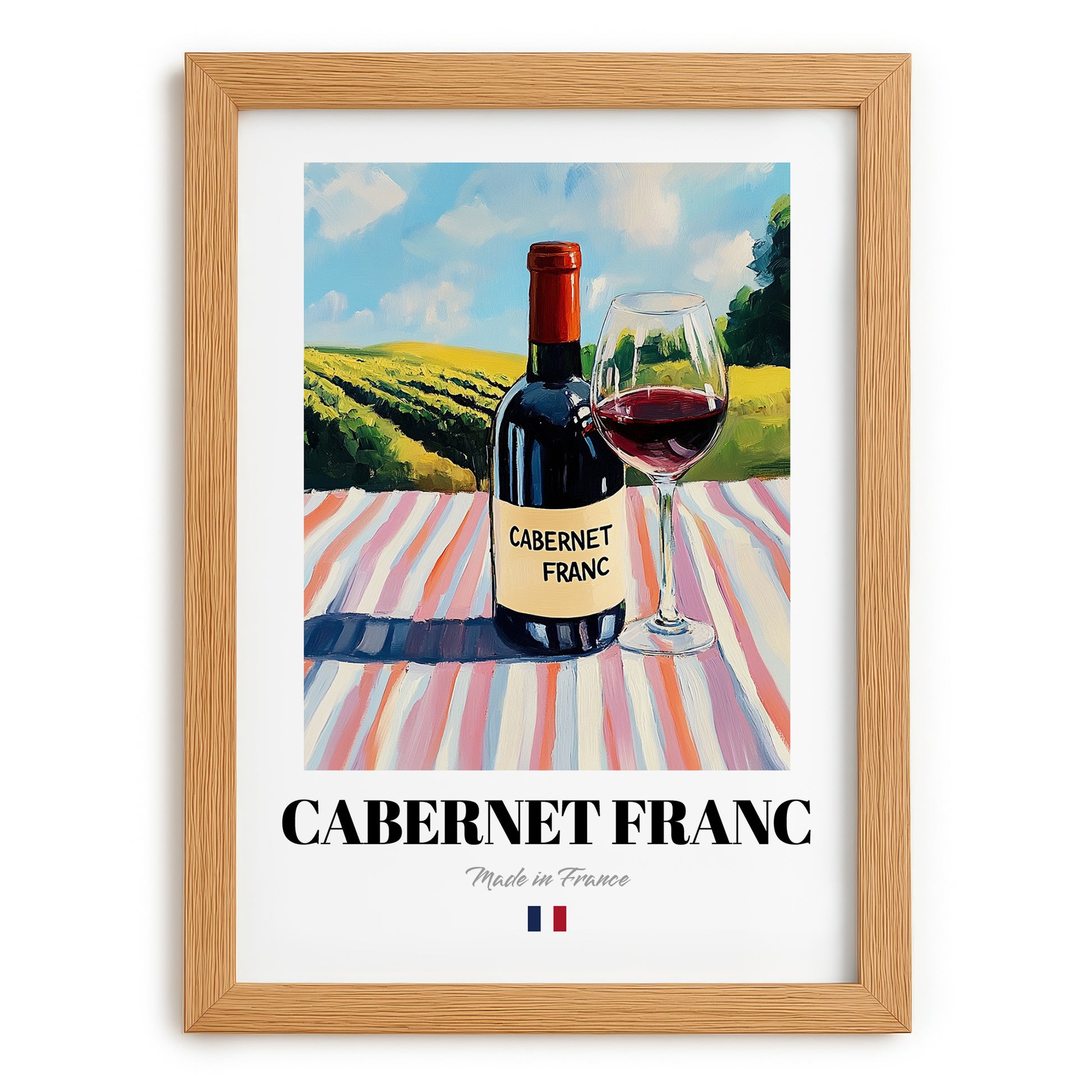 Cabernet Franc – French Red Wine, Enoteca Poster, set in oak frame