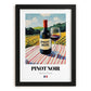 Pinot Noir – French Red Wine, Wine Bar Wall Art, in sleek black frame