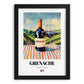 Grenache – French Red Wine, Vineyard Terrace Wall Art, in sleek black frame