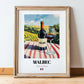 Malbec – French Red Wine, Enoteca Poster, in wooden frame leaning on the floor