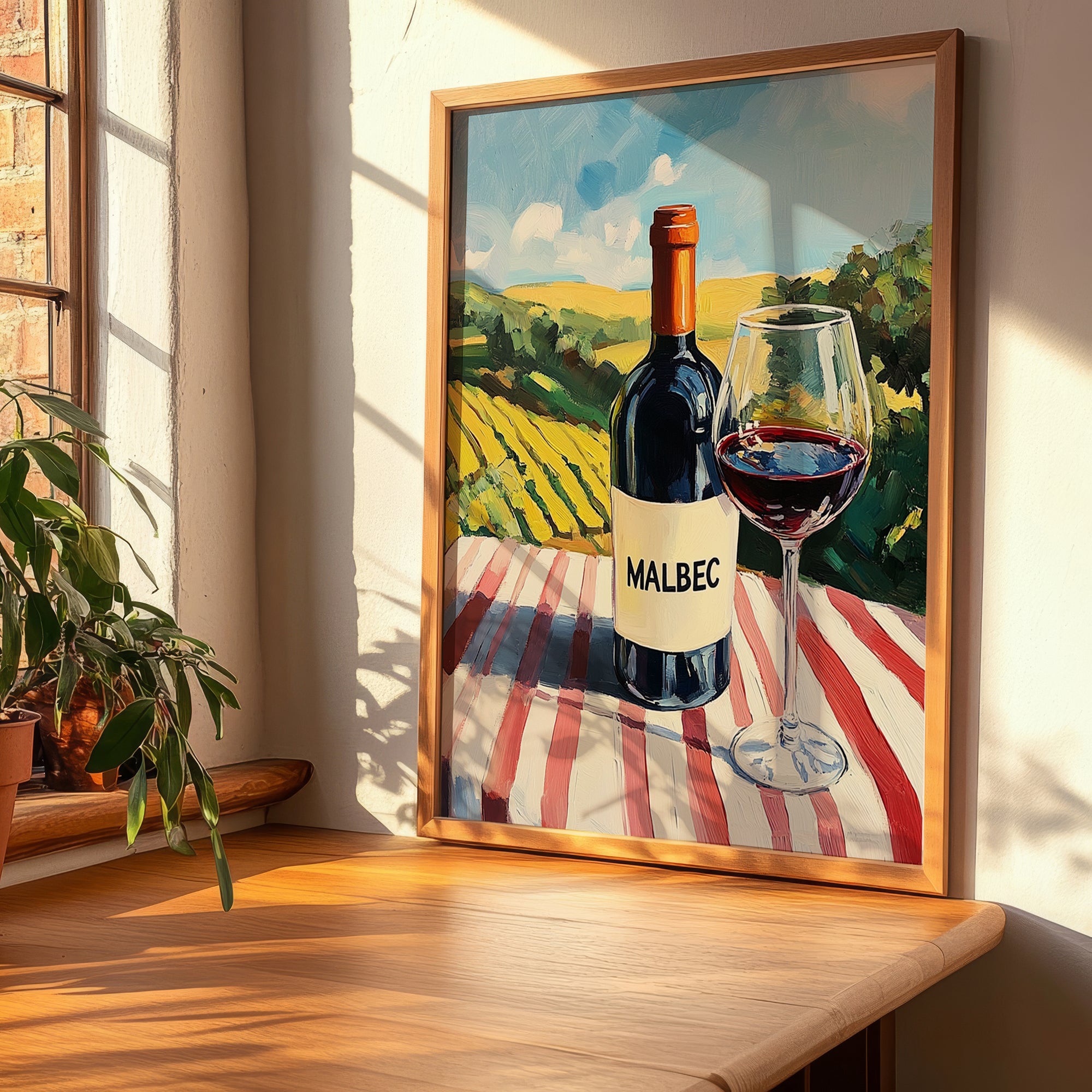Malbec – French Red Wine, Enoteca Poster, clean layout with no caption
