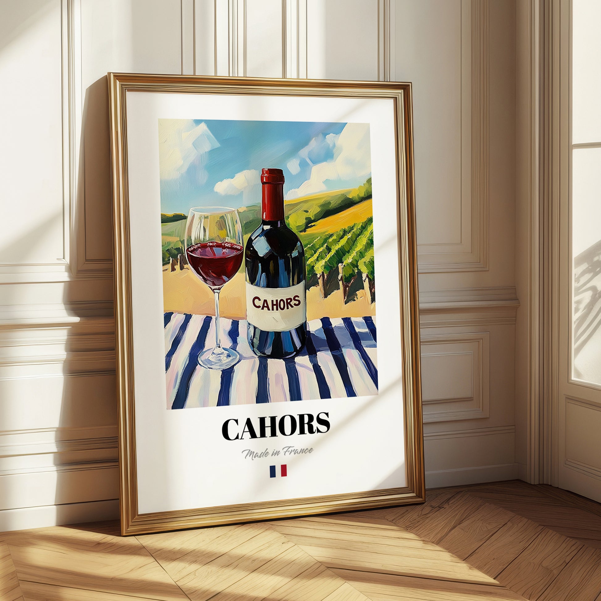 Cahors – French Red Wine, Vineyard Terrace Print