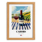 Cahors – French Red Wine, Vineyard Terrace Print, set in oak frame