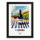 Cahors – French Red Wine, Vineyard Terrace Print, in sleek black frame