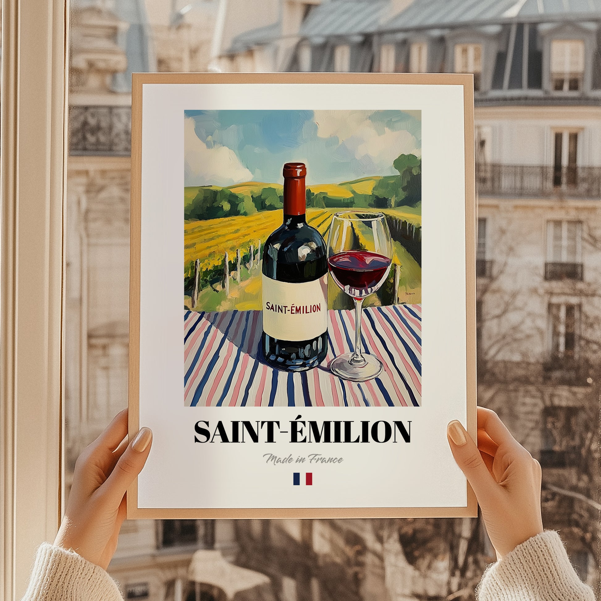 Saint-Émilion – French Red Wine, Vinoteca Still Life, styled in a charming Paris street view