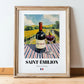 Saint-Émilion – French Red Wine, Vinoteca Still Life, in wooden frame leaning on the floor