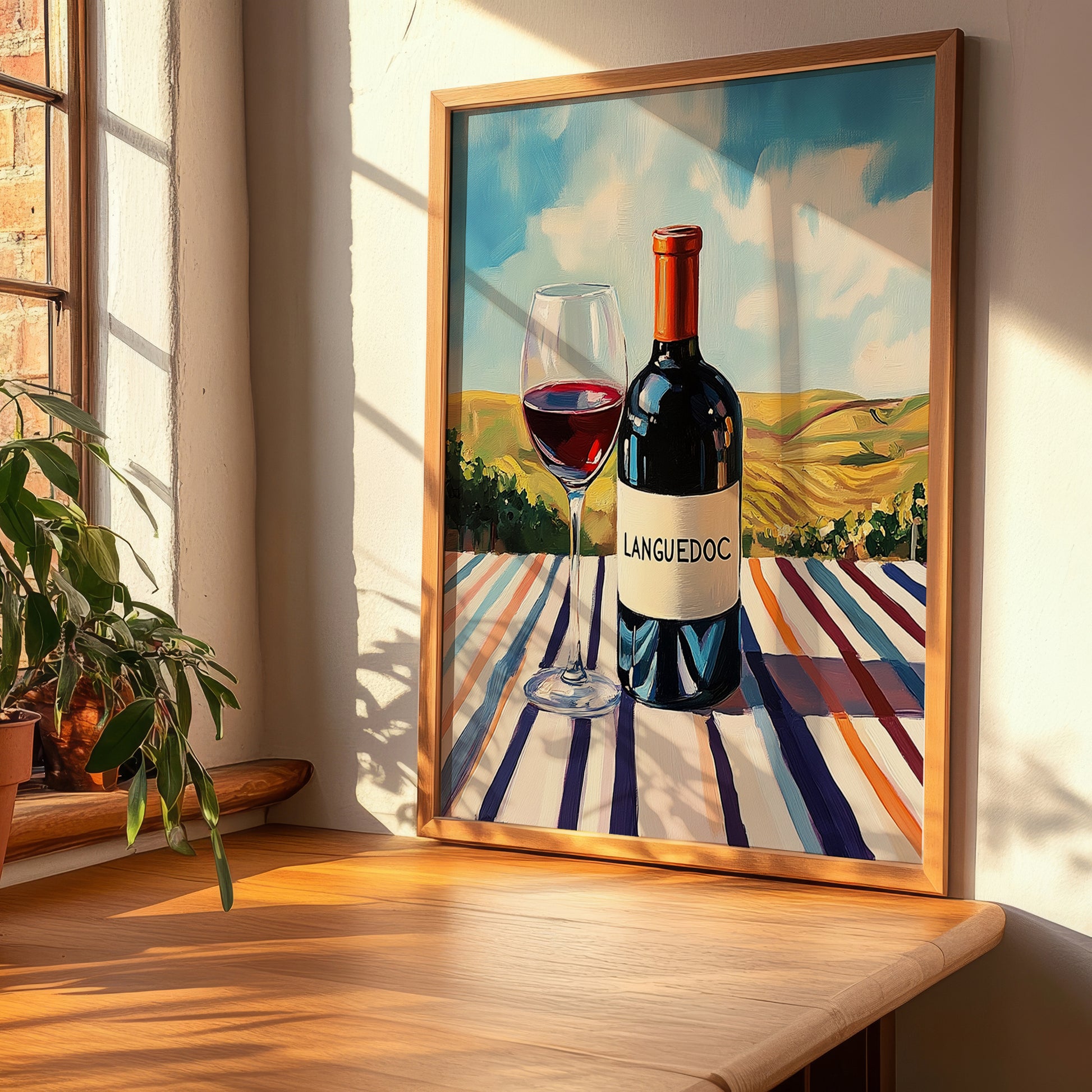 Languedoc – French Red Wine, Enoteca Wall Decor, clean layout with no caption
