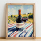 Roussillon – French Red Wine, Enoteca Wall Art, no-text version framed in wood