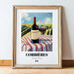 Corbières – French Red Wine, Wine Bar Print, in wooden frame leaning on the floor