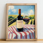 Corbières – French Red Wine, Wine Bar Print, no-text version framed in wood