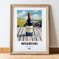 Minervois – French Red Wine, Wine Bar Print, in wooden frame leaning on the floor