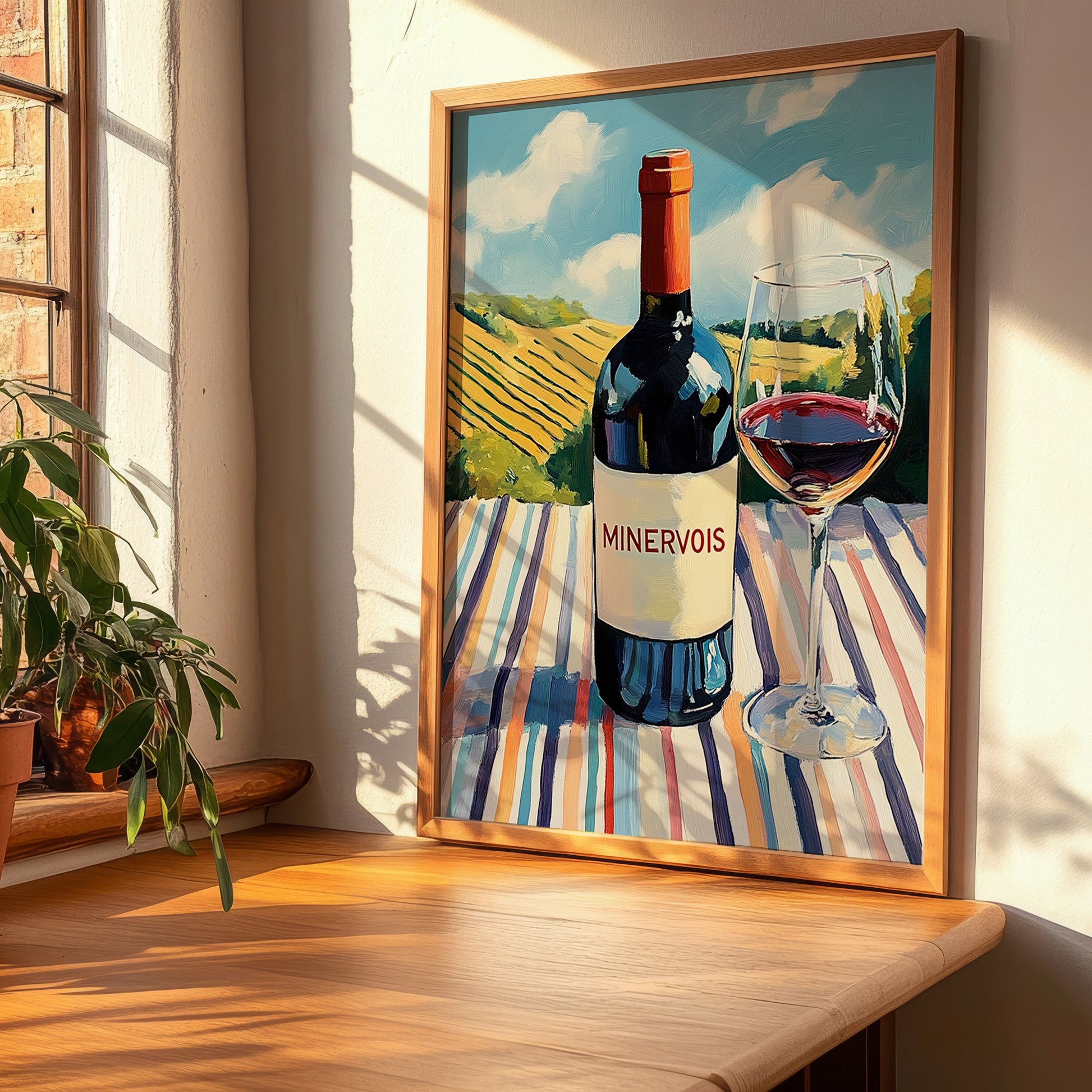 Minervois – French Red Wine, Wine Bar Print, clean layout with no caption