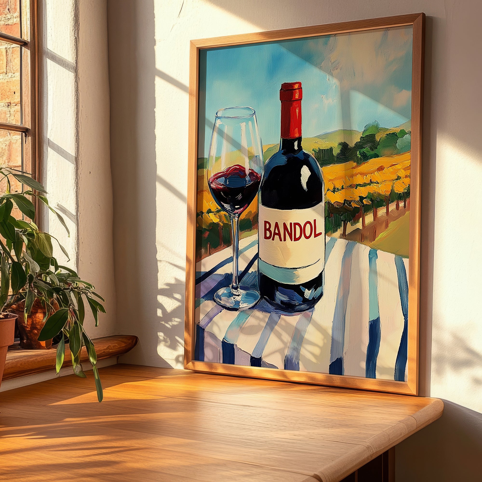 Bandol – French Red Wine, Wine Bar Poster, clean layout with no caption