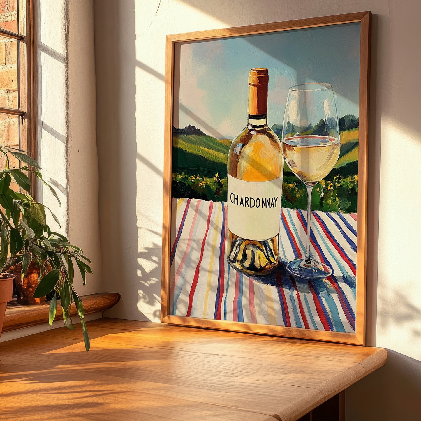 Chardonnay – French White Wine, Vinoteca Wall Art, clean layout with no caption