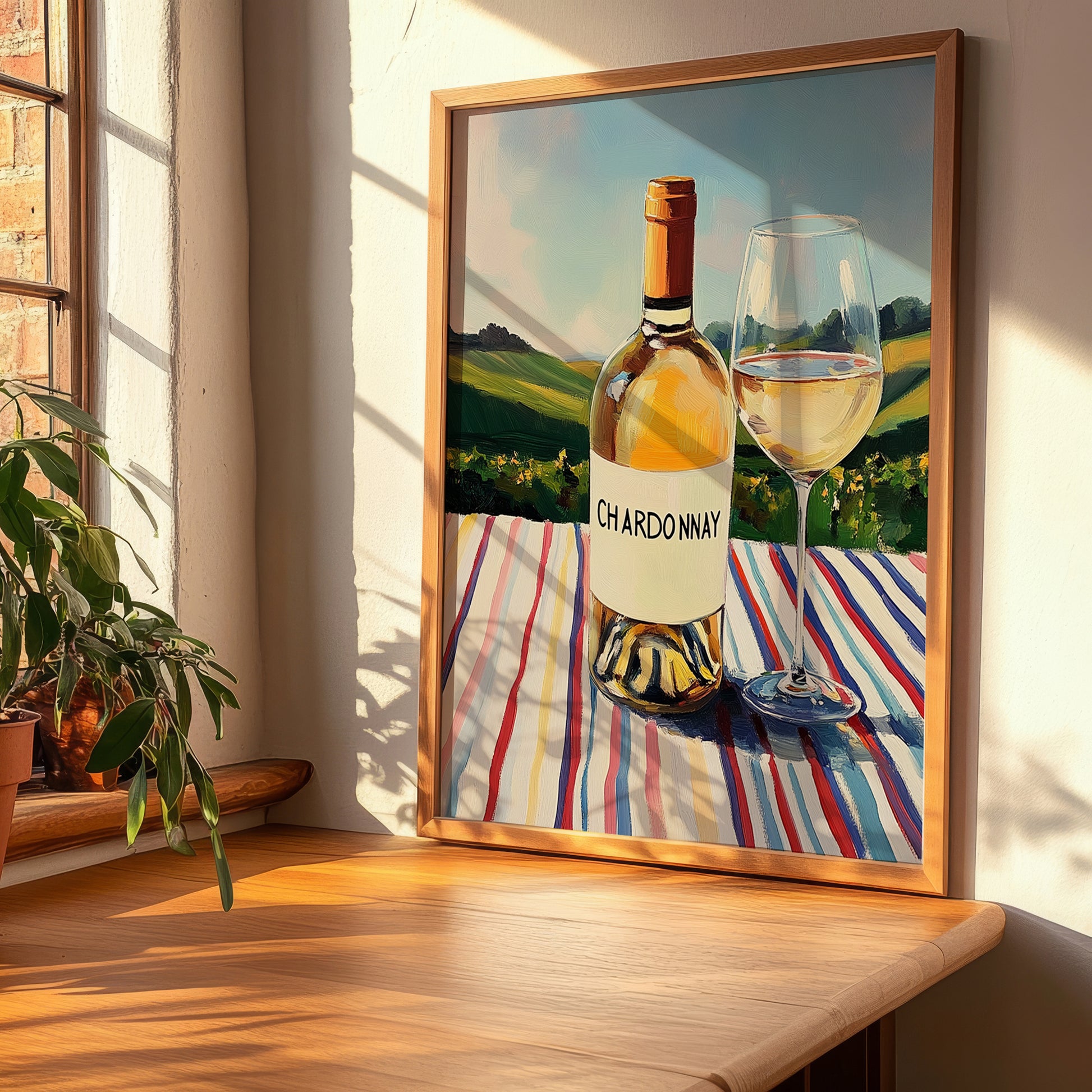 Chardonnay – French White Wine, Vinoteca Wall Art, clean layout with no caption