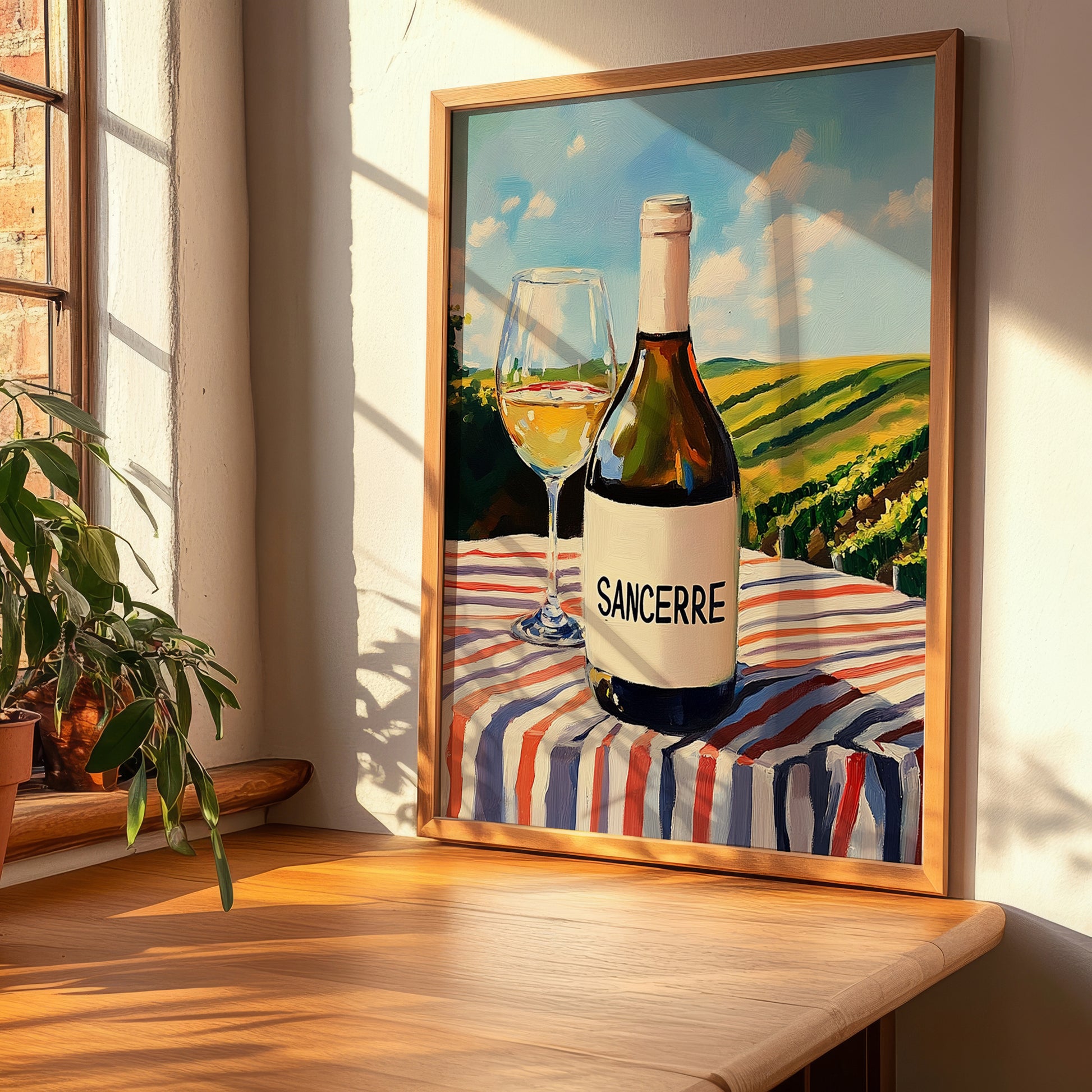 Sancerre – French White Wine, Wine Bar Poster, clean layout with no caption