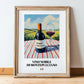 Vino Nobile di Montepulciano – Italian Red Wine, Vineyard Terrace Poster, in wooden frame leaning on the floor