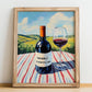 Vino Nobile di Montepulciano – Italian Red Wine, Vineyard Terrace Poster, no-text version framed in wood