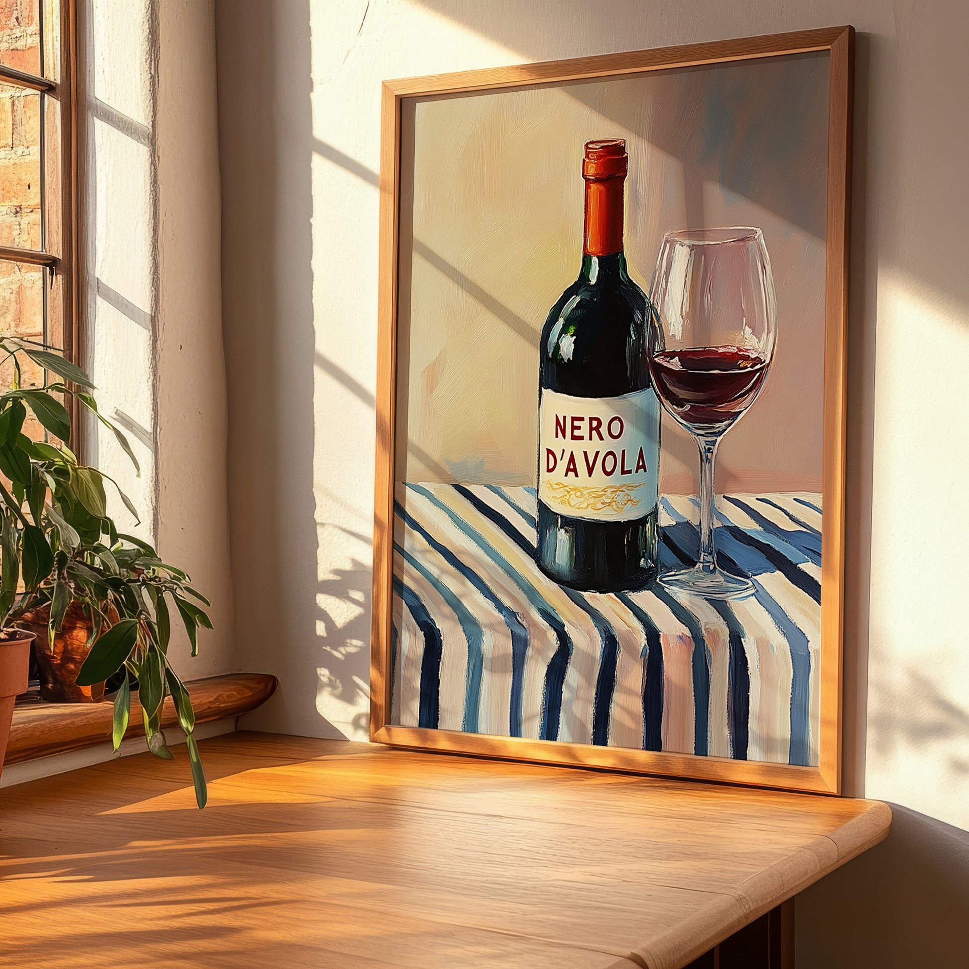 Nero d'Avola – Italian Red Wine, Vinoteca Painting, clean layout with no caption