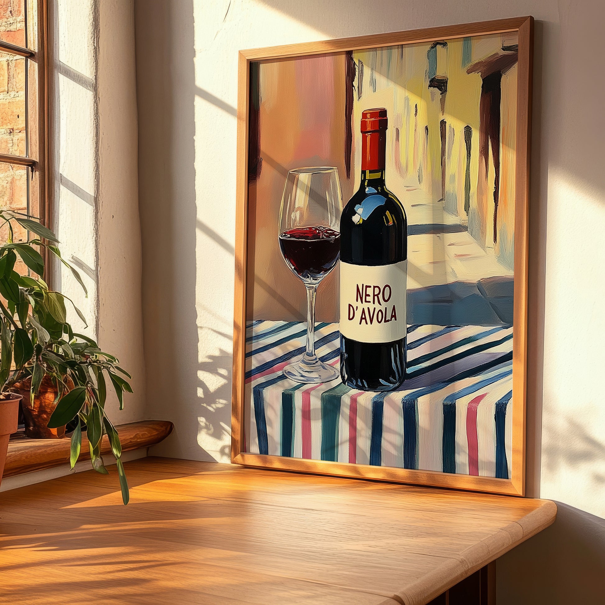 Nero d'Avola – Italian Red Wine, Enoteca Poster, clean layout with no caption