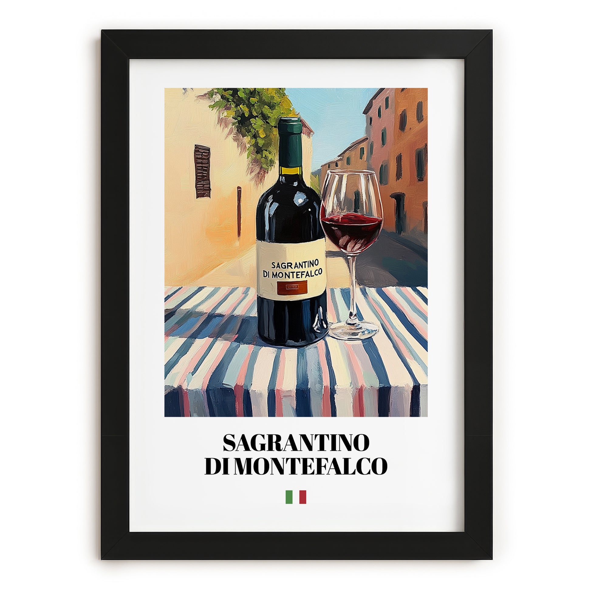 Sagrantino di Montefalco – Italian Red Wine, Enoteca Poster, in sleek black frame