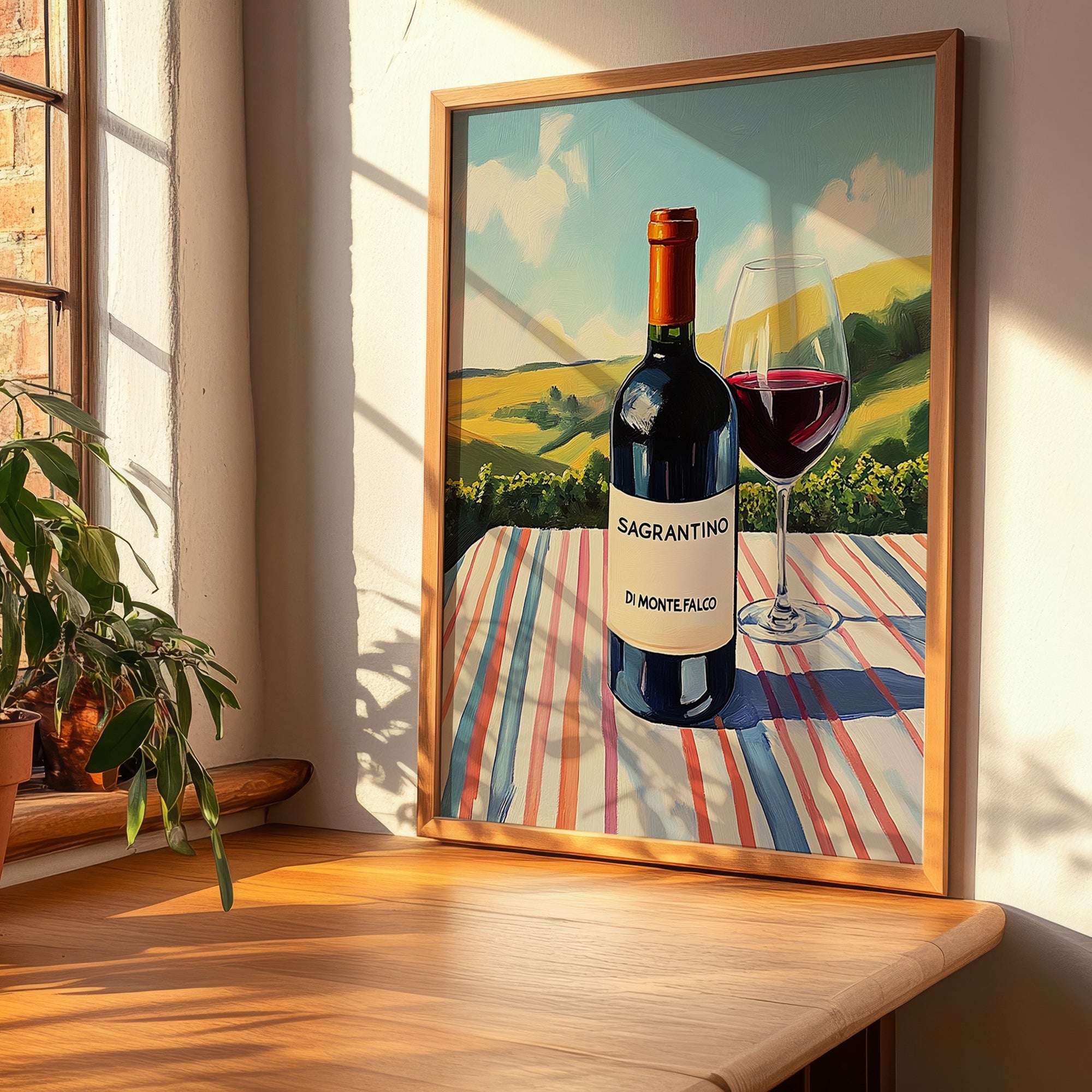 Sagrantino di Montefalco – Italian Red Wine, Wine Bar Painting, clean layout with no caption