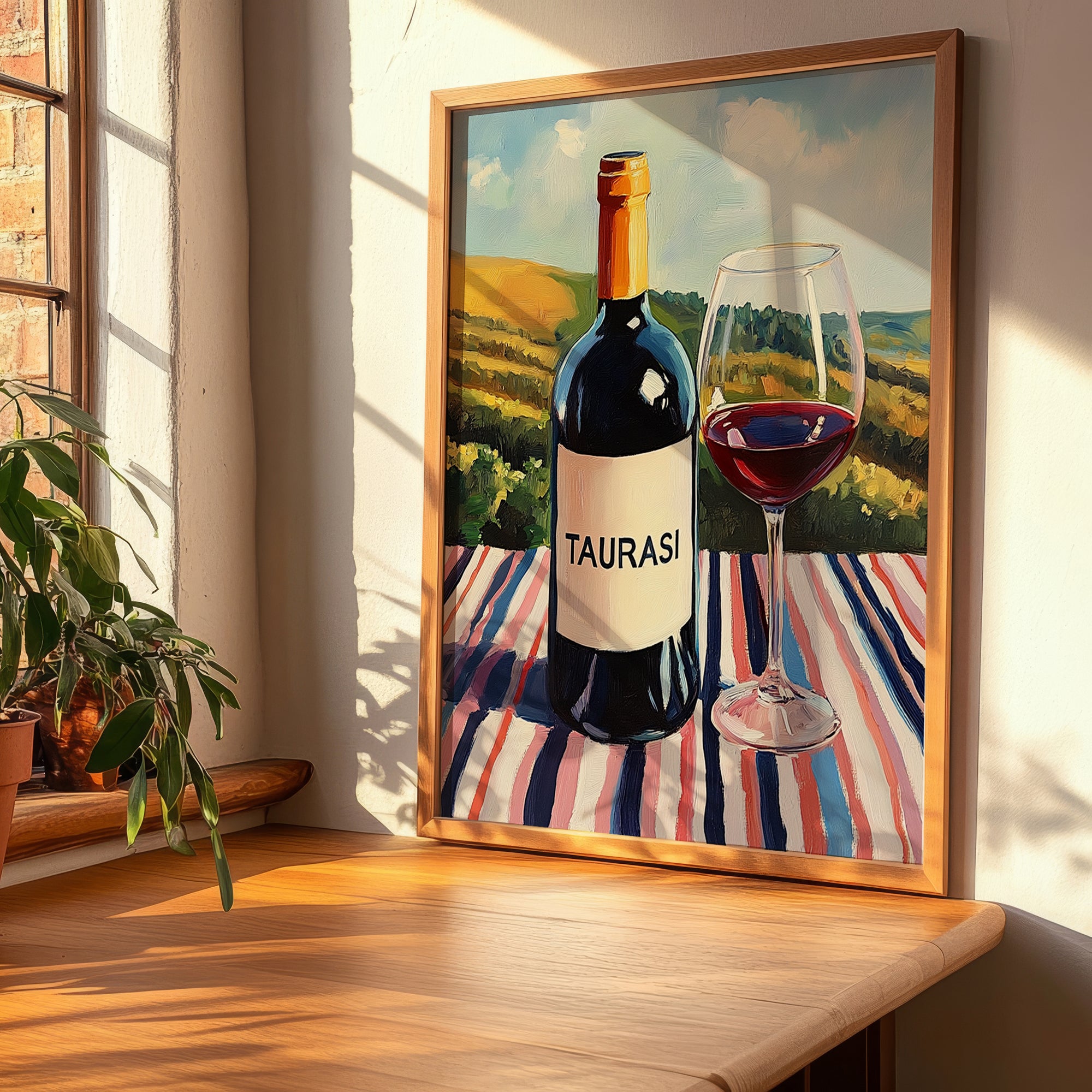 Taurasi – Italian Red Wine, Bodega Illustration, clean layout with no caption