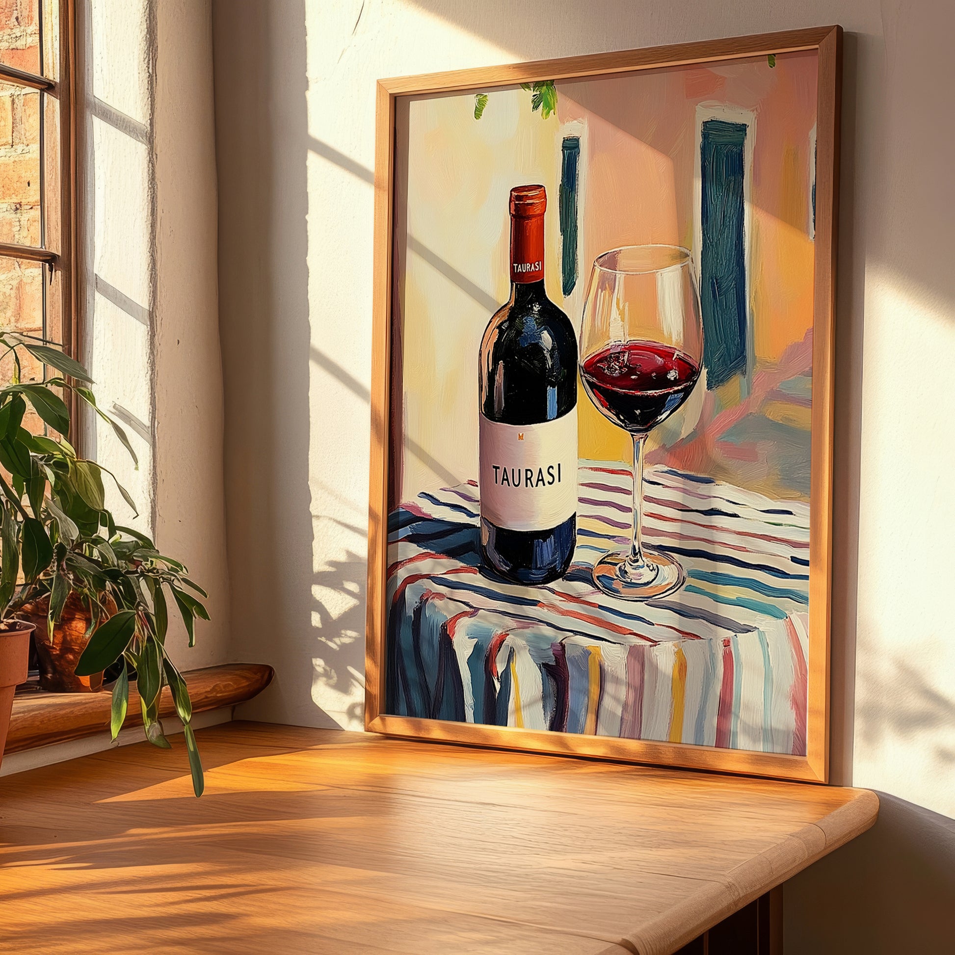 Taurasi – Italian Red Wine, Vineyard Terrace Wall Decor, clean layout with no caption