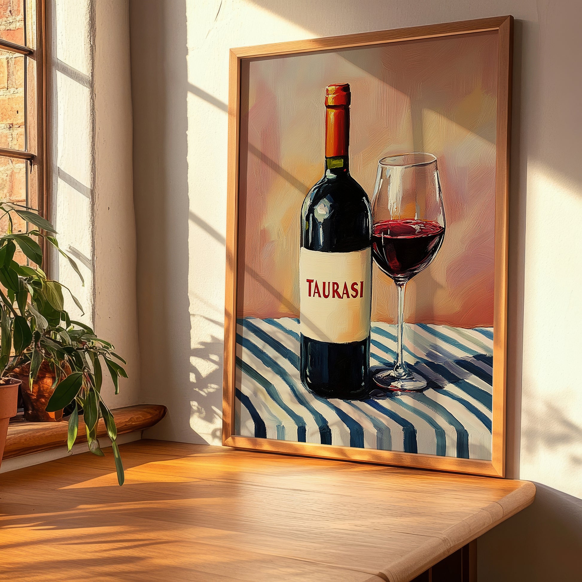 Taurasi – Italian Red Wine, Vineyard Terrace Print, clean layout with no caption