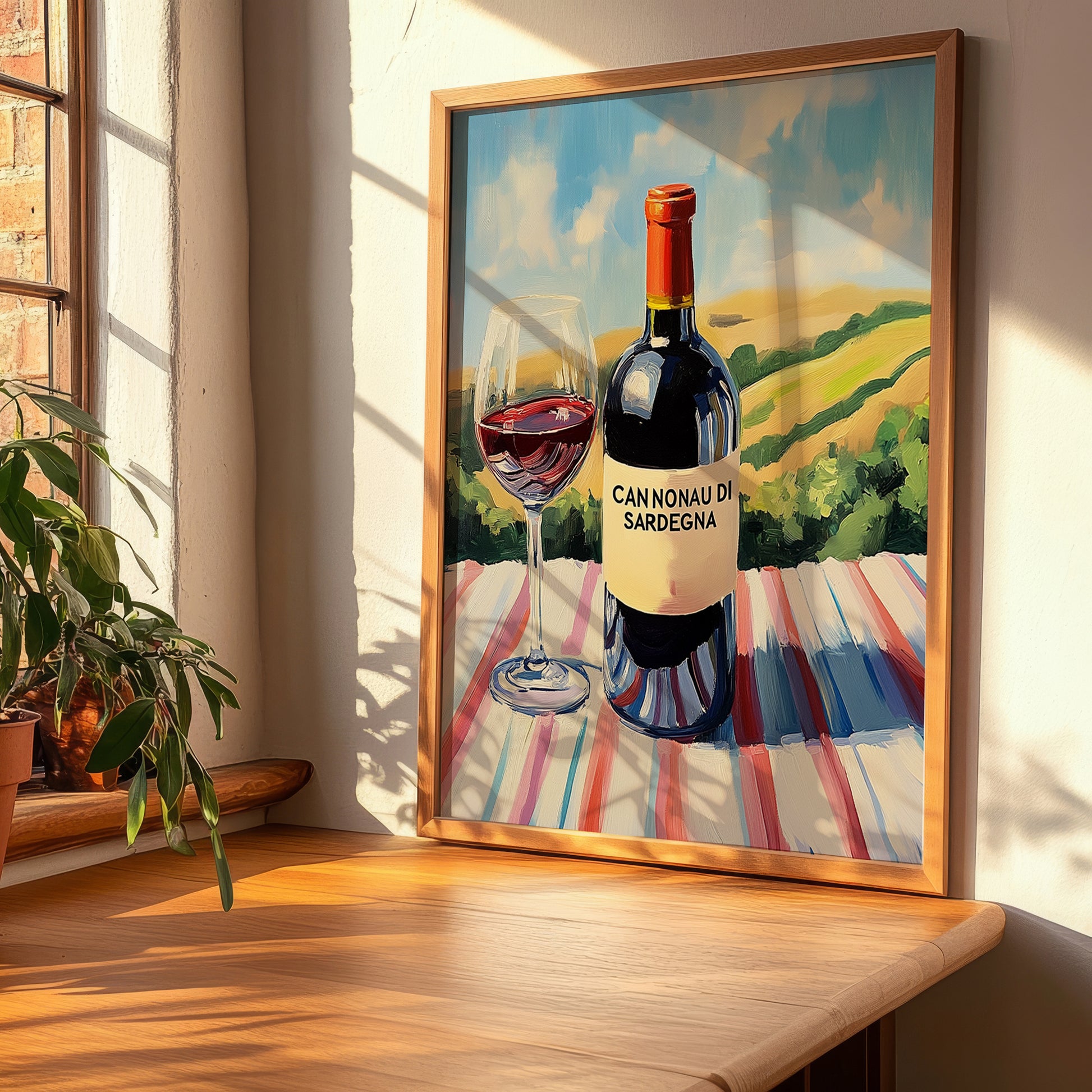 Cannonau di Sardegna – Italian Red Wine, Bodega Wall Art, clean layout with no caption