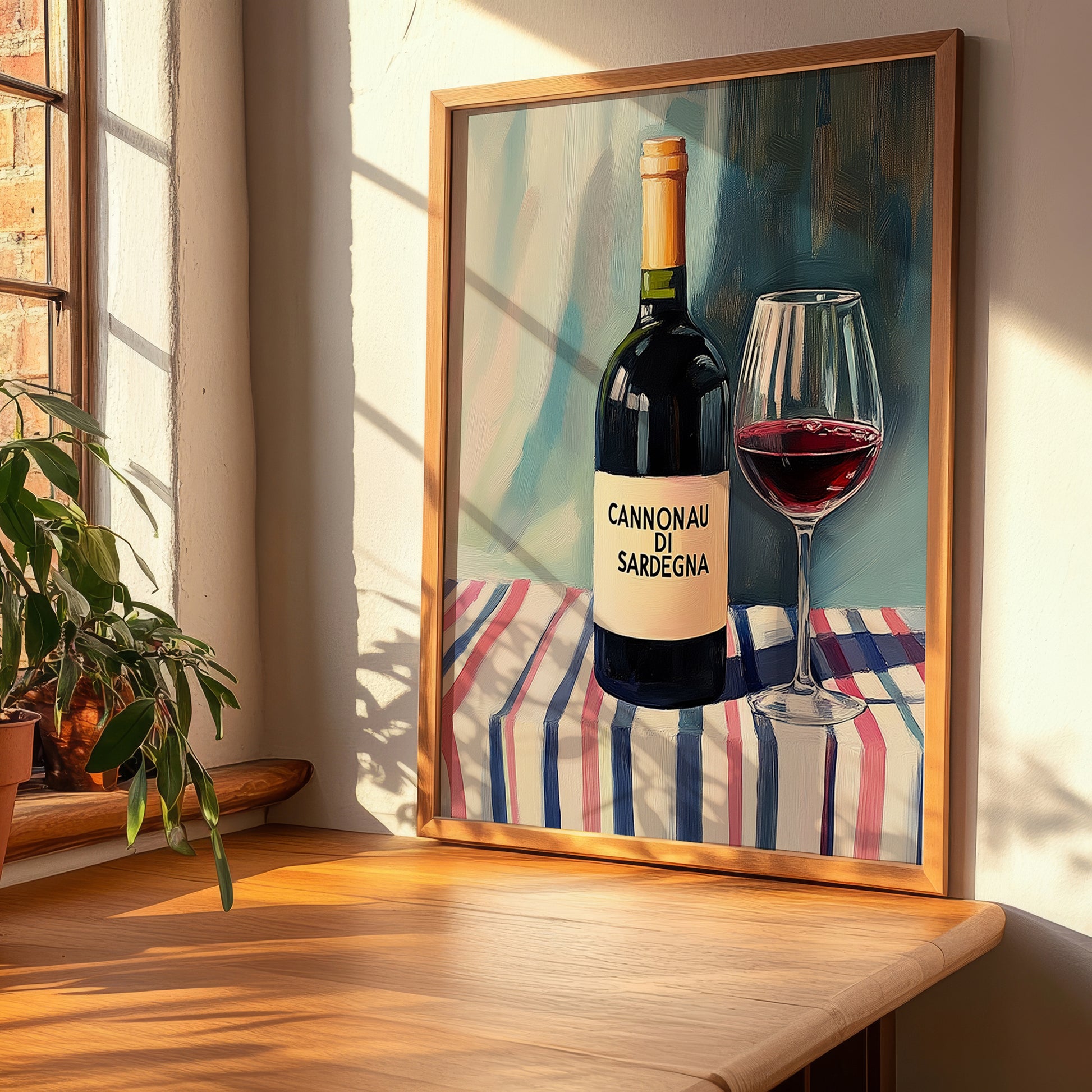 Cannonau di Sardegna – Italian Red Wine, Wine Bar Wall Art, clean layout with no caption