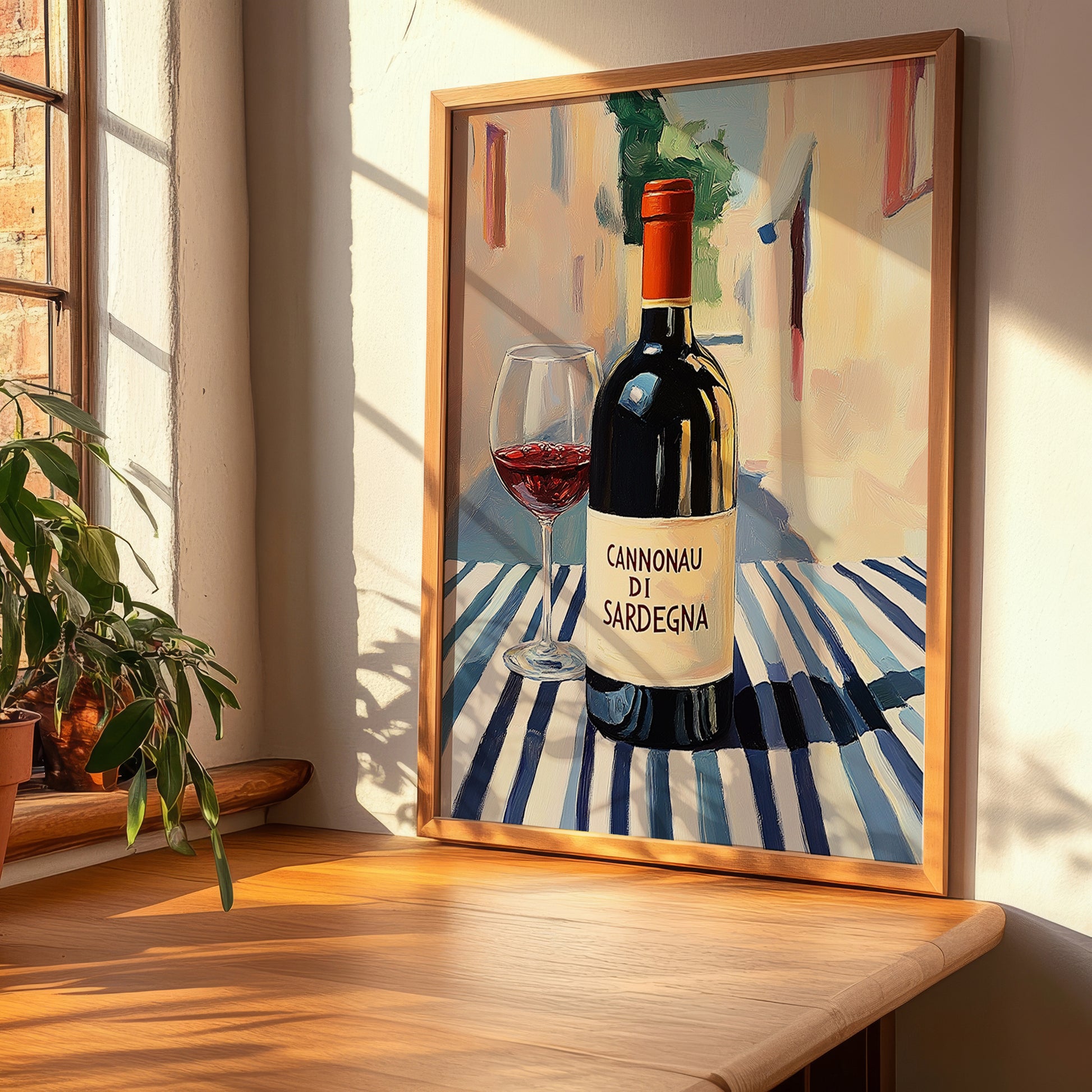 Cannonau di Sardegna – Italian Red Wine, Wine Bar Poster, clean layout with no caption