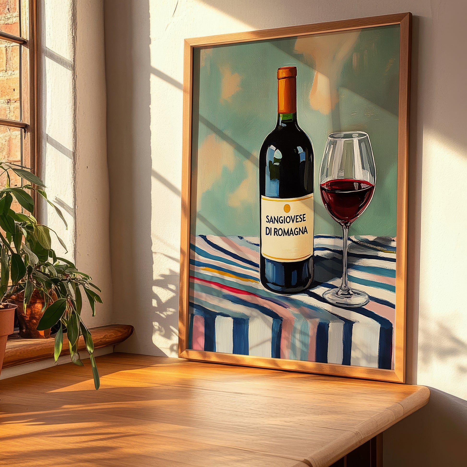 Sangiovese di Romagna – Italian Red Wine, Vinoteca Poster, clean layout with no caption