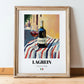 Lagrein – Italian Red Wine, Wine Bar Art, in wooden frame leaning on the floor
