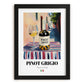 Pinot Grigio – Italian White Wine, Enoteca Poster, in sleek black frame